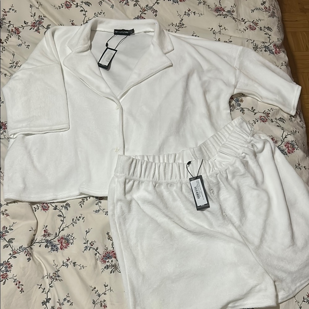 PrettyLittleThing White Pajama Set